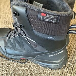 Salomon Black and Gray Men's Waterproof Boots